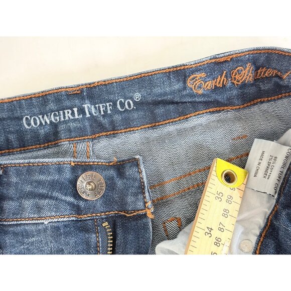 Cowgirl Tuff Earth Shattered Jeans Womens W29 L33 Blue Bootcut Denim Western Rod - Picture 4 of 11